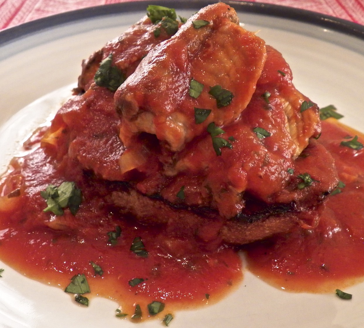 Anguillara Sabazia. Anguilla alla Cacciatora