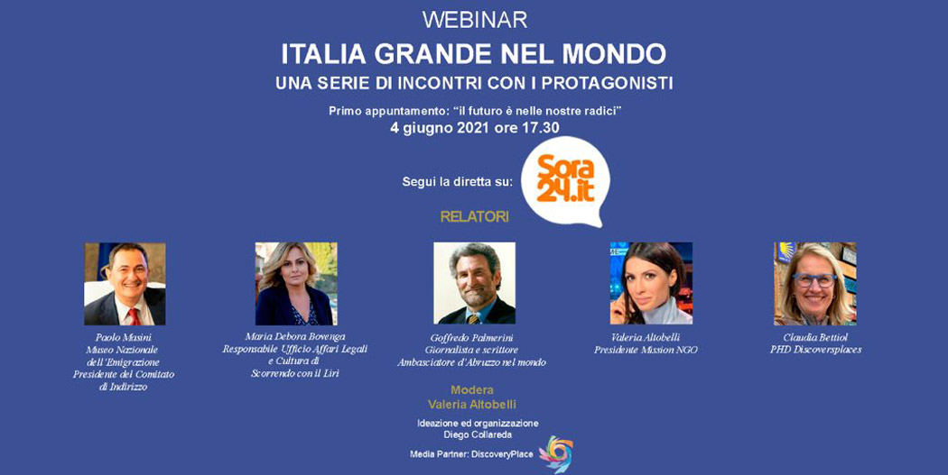 4 June: "Italia Grande nel Mondo con i suoi discendenti" Webinar