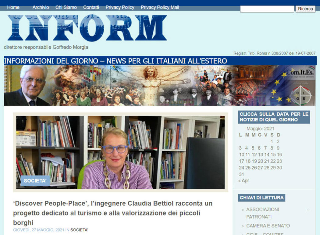 28 May: Discoverplaces interviewed by INFORM to talk about "reasearching our roots" through tourism