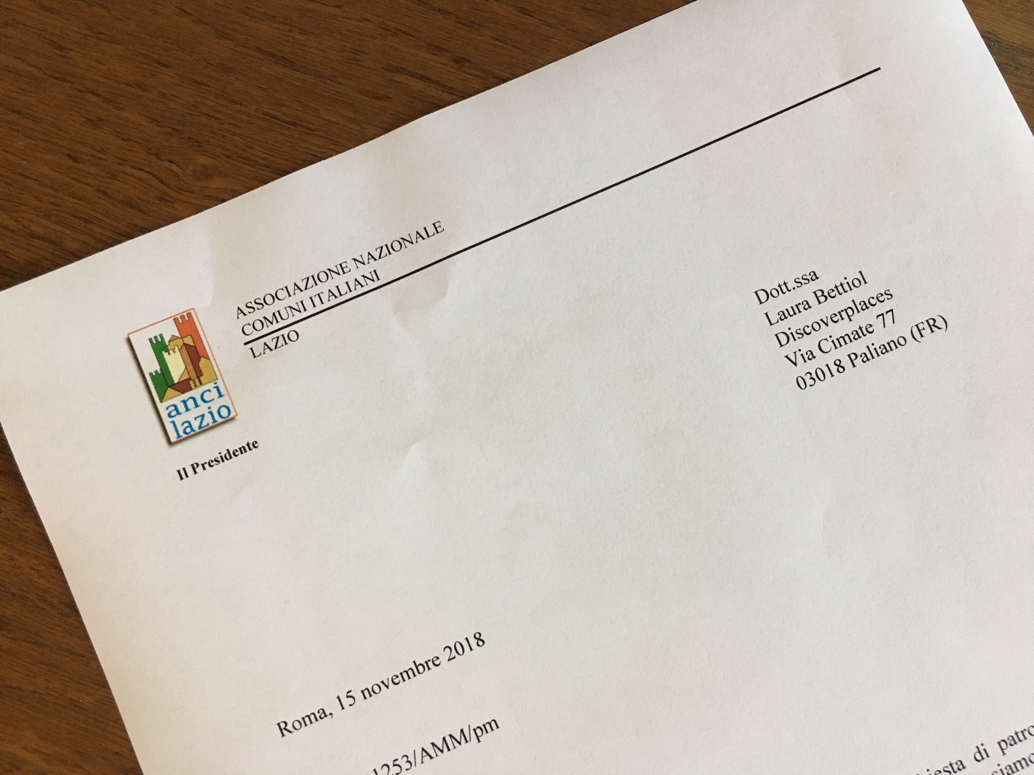 Nov 26: ANCI Lazio concede il patrocinio a `Torismo tra i Banchi`