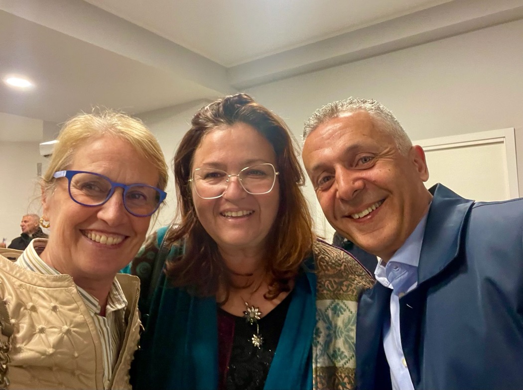 Oriana Impei and the mayor Sandro Runieri and Claudia Bettiol