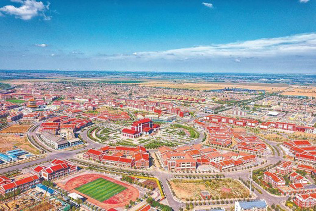 Minning town aerial view