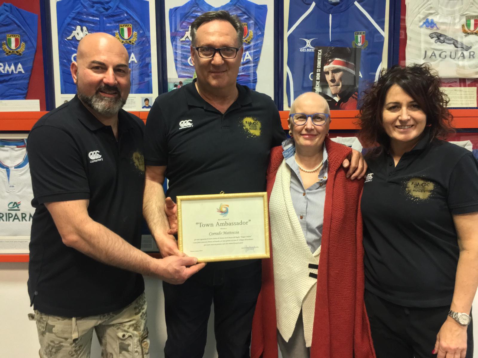 Corrado Mattoccia Town Ambassador Museo del Rugby Fango e Sudore di Artena